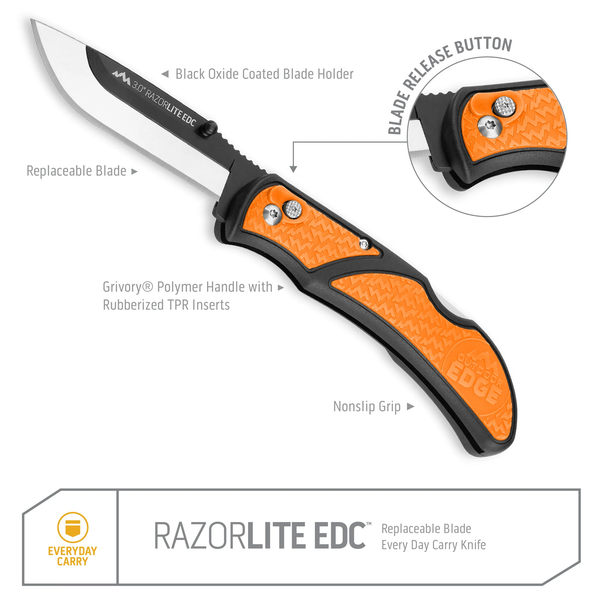 Outdoor Edge 3.0" RAZOREDC LITE REPLACEABLE BLADE CARRY KNIFE