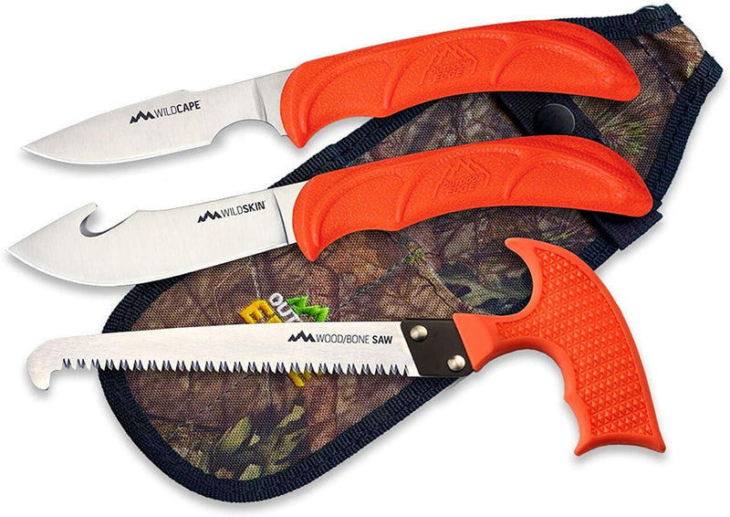 Outdoor Edge Wild Guide, 4-Piece Hunting Knife/Saw Combo Set